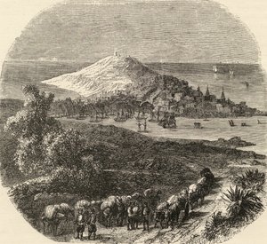 Ville et baie de Coruna, Espagne, illustration de 